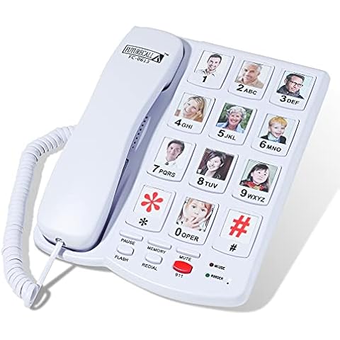  Big Button Phones for Seniors - Large Buttons for Visually  Impaired Phone, 80dB+ Handset Volume for The Hearing Impaired, Elderly  Phone for Seniors, Alzheimer's, Dementia - Landline Phone for Seniors 