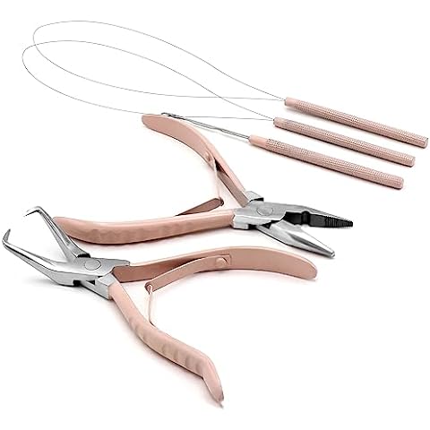 G4 Vision Pro Hair Extension Two Hole Pliers With Needle Micro Link Ring  Bead Closer Tool Kit Plier Beading Tool 