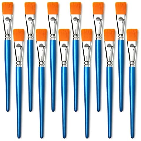 Colarr 40 Pcs 1 Inch Mop Brush for Acrylic Painting, Oval Blending Mop  Brush with Wooden Handle for Acrylic, Oil, Crafts, Face and Body Art  Painting