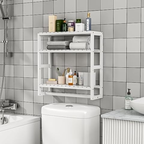 UTEX Bathroom Cabinet Wall Mounted, Wood Hanging Cabinet, Wall Cabinets  with Doors and Shelves Over The Toilet for Bathroom,Espresso