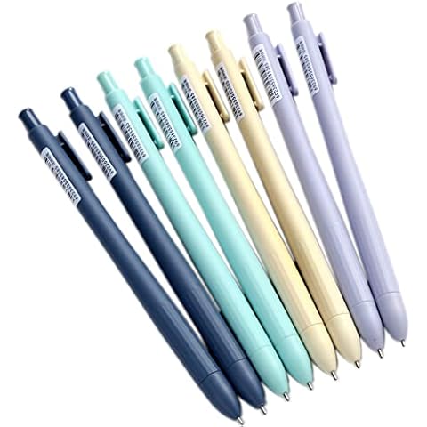 GANSSIA New Solid Color Gel Ink Pens 0.5mm Point Square body Gel Pen for  Writing Signature Pack of 6pcs