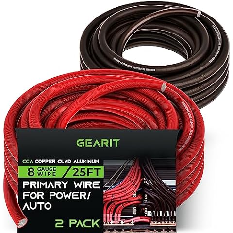 GearIT 14 Gauge Wire (100ft Each - Black/Red) Copper Clad Aluminum CCA - Primary Automotive Power/Ground for Battery Cable, Car Audio, Trailer