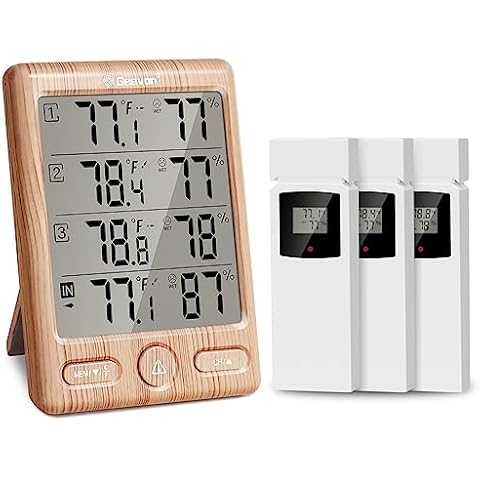 Lirches 12 Indoor Outdoor Thermometer Hygrometer - Premium