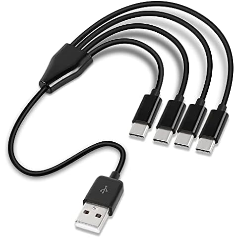  GELRHONR Multi USB C Splitter Cable，3 in 1 Nylon