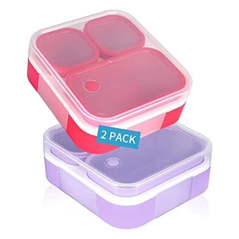  Genteen Premium Kids Lunch Box - Kids Chill Bento Box with 3  Compartments and Removable Ice Pack for Measl and Snacks,Toddler Lunch Box  for Daycare,School,Leak-Proof,BPA-free,Dishwasher Safe-Green: Home & Kitchen