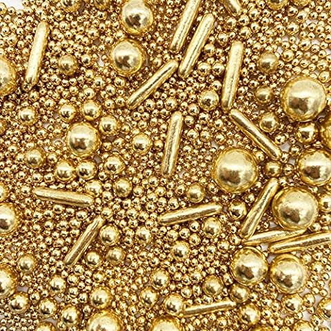 Gold and White Siver Sprinkles 120g/ 4.2oz- Christmas Edible Cake and  Cupcake Sprinkles with Assorted Shapes and Sizes for Parties, Metallic  Sprinkle