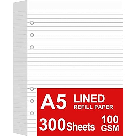 A5 Dotted Paper Refills for A5 Filofax Planner/Binders/Organizer, 6-Hole Punched, 100 Sheets/200 Pages Filler Paper, 100gsm, 5.8'' x 8.2