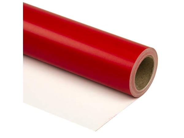 Birthday Wrapping Paper with Cut Lines - 3 Large Sheets Red Happy Birthday Gift  Wrap Paper - 27 x 39.4 inch 