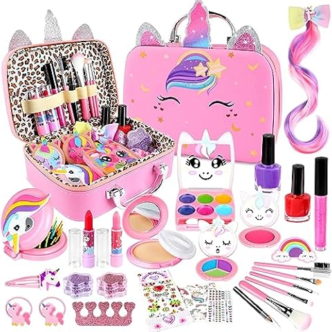  GIFTINBOX Kids Makeup Kit for Girl Toys, Washable Girls Makeup  Kit for Kids with Bag, Makeup Sets for Girls Toddler Princess Toys Birthday  for Girls Age 3 4 5 6 7
