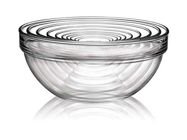 Small Glass Bowls, 3.5 Serving Bowls Glass Clear for Kitchen Prep,  Dessert, Dips, Nut and Candy Dishes, Stackable & Dishwasher Safe, Set of 6