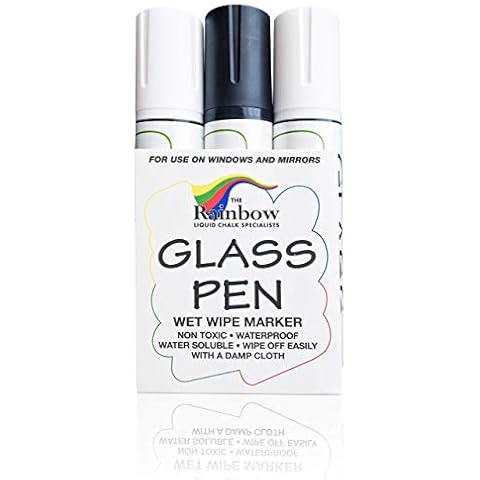 Glass Pen Window Marker: Liquid Chalk Markers for Glass, Car Marker or Mirror Pen with Washable Paint - Car Windows, Storefront Window, Wedding, Parad