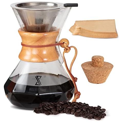  Pour Over Coffee Maker Set – Includes Glass Coffee