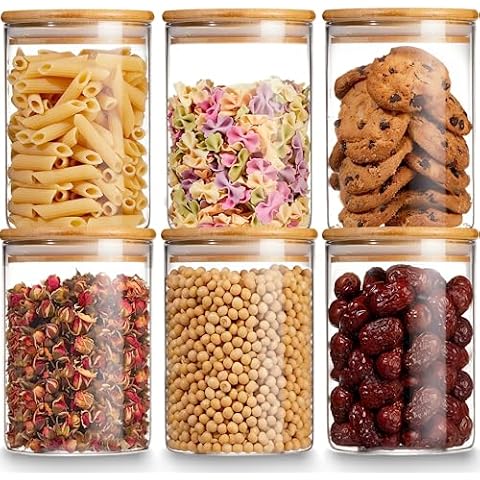 Vtopmart 34oz Glass Food Storage Jars with Airtight Clamp Lids, 3 Pack