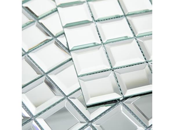 Cleverdelights 20 Pack 1 Square Glass Tiles - Clear Tiles - 20