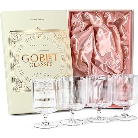 Glassique Cadeau Whiskey, Scotch, Bourbon Tasting Glasses | Set of 4 Crystal Snifters | Professional 4 oz Tulip Shaped Nosing Copitas with Short Stem