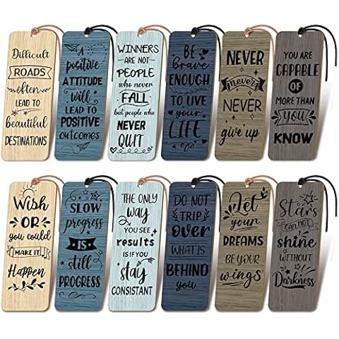 Wood Blank Bookmarks, Rectangle Thin Wooden Book Marks Hanging Tag with Jute Ropes for Wedding Birthday Party Decoration DIY Projects (20 Pack