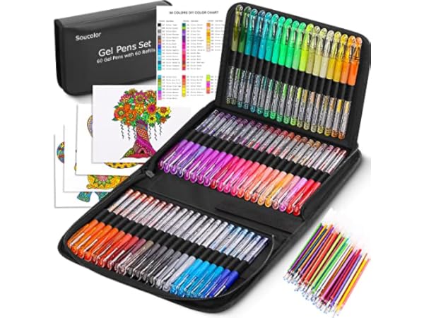 Mr. Pen- Glitter Gel Pens, Assorted Color, 20 Pack, Glitter Pen, Glitter  Gel Pens for Adult Coloring