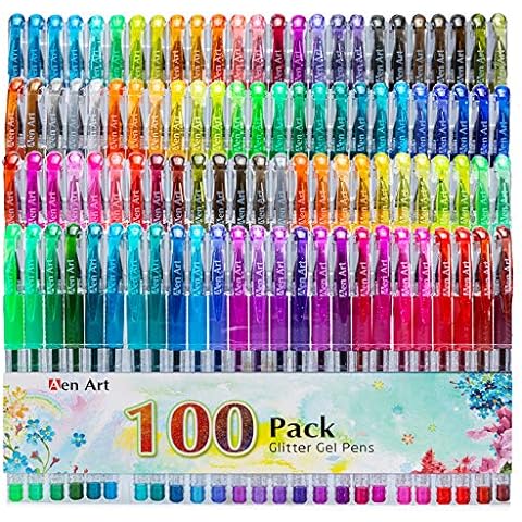 36 Color Glitter Gel Pens, 40% More Ink Fine Point Colored Pens, Neon Gel  Pens for Adult Coloring Book, Drawing, Doodling, Scrapbook, Journaling
