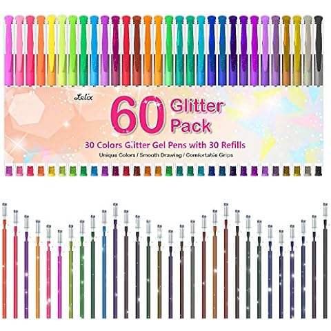 Lelix Gel Pens, 120 Pack Gel Pen Set, 60 Unique Colors with 60 Refills for  Adults Coloring Books Drawing Doodling Crafts Scrapbooking Journaling