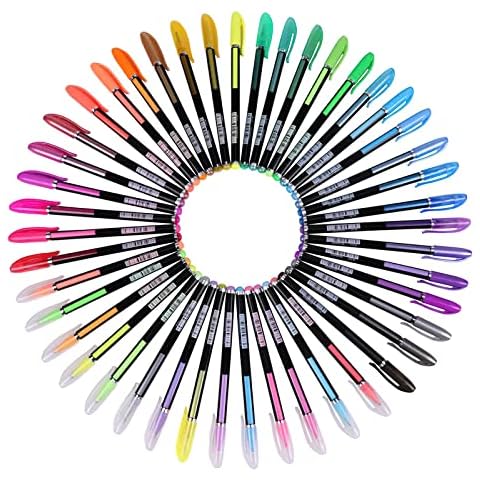  Aen Art Glitter Gel Pens, Colored Gel Markers Pen Set with 40%  More Ink for Adult Coloring Books, Drawing, Journaling and Doodling (30  Colors) : Arts, Crafts & Sewing