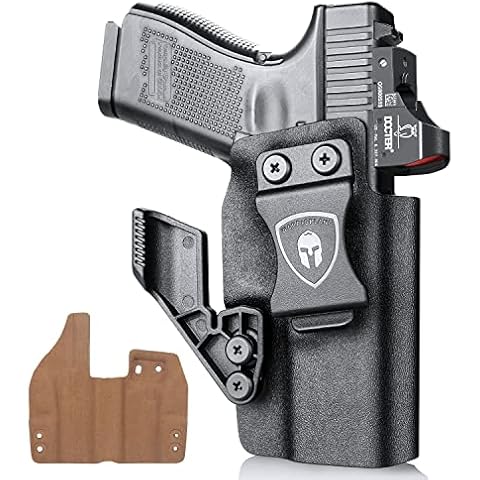  Compatible with Glock 19 Holster, OWB Kydex Holster Fit: Glock  17/Glock 19/19X/26/32/44/45 Gen(1-5), Optic Ready Outside Waistband  1.5''/1.75'' Paddle Holster, Posi-Click Audible Retention Lock, Right :  Sports & Outdoors