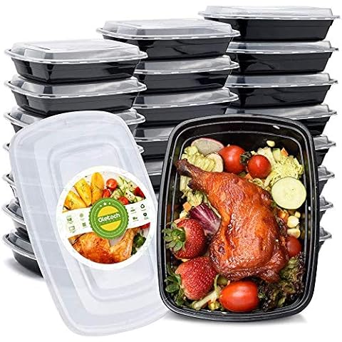 Glotoch 20 Pack Meal Prep Container Reusable 1-Compartment 38 oz