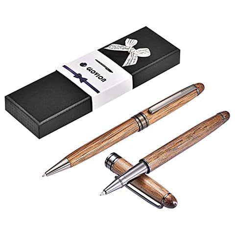 Executive Gift Shoppe | Personalized Cherrywood Double Ballpoint Pen Set with Free Engraving