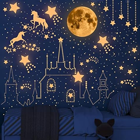 1049 Pcs Glow in the Dark Stars for Ceiling, Star Decorations for Bedroom,  Boys Girls Room Decor, Wall Decals for Bedroom, Playroom, Living Room,  Baby's Room Decoration, Best Birthday Gift - Blue 