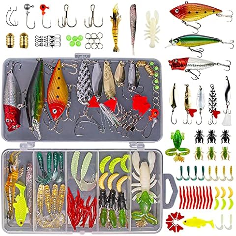 Fishing Lures Kit Tackle Box  Fishing Box Artificial Baits - 18