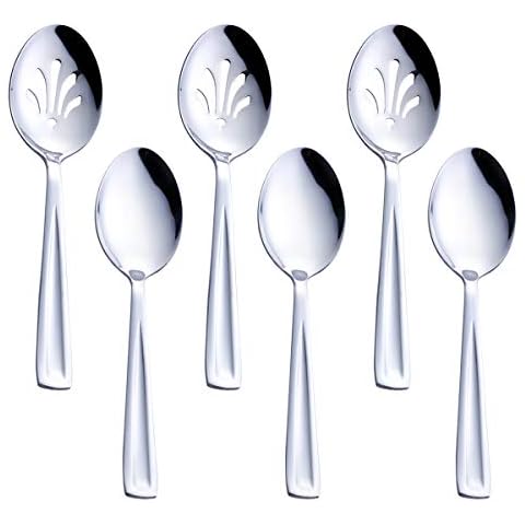 Serving Spoons, AOOSY 6 Pieces X-Large 9.8 Inches Stainless Steel Serving  Spoon Catering Spoons Solid Serving Utensils Big Ladle Tablespoons for