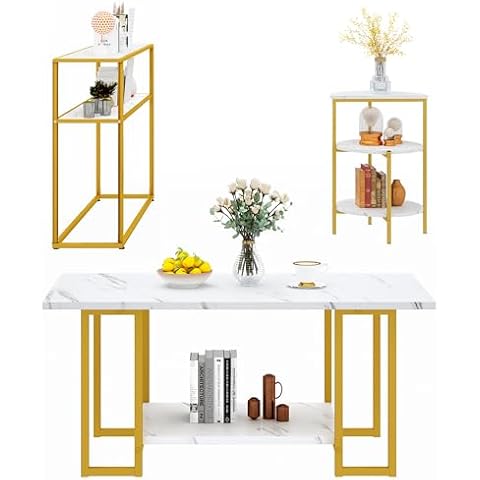 Gold Living Room Table Sets