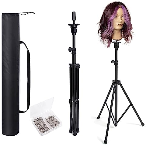 22 Inch Wig Head White Wig Stand Tripod with Head Canvas Block Head  Mannequin