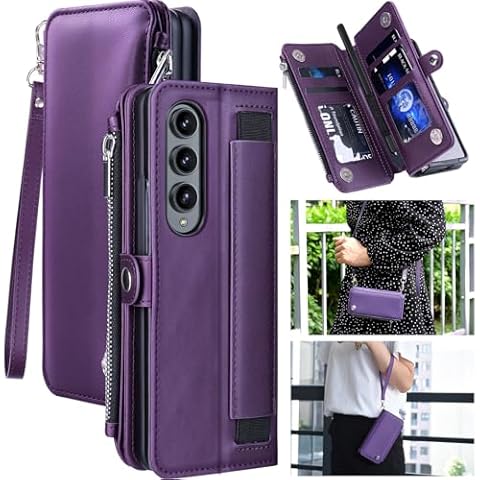 Samsung Galaxy Galaxy Z Fold 3 Case, Premium PU Leather Cover TPU Bumper  with Card Holder Kickstand Hidden Magnetic Shockproof Flip Wallet Case for  Galaxy Z Fold 3 5G 2021 Released 