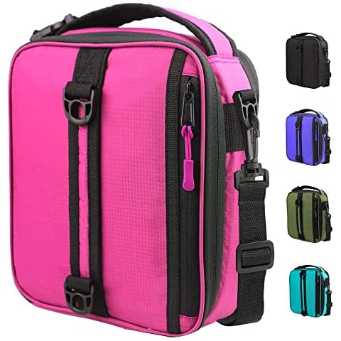 MIER Expandable Lunch Bag Insulated Lunch Box for Men Boys, Pink