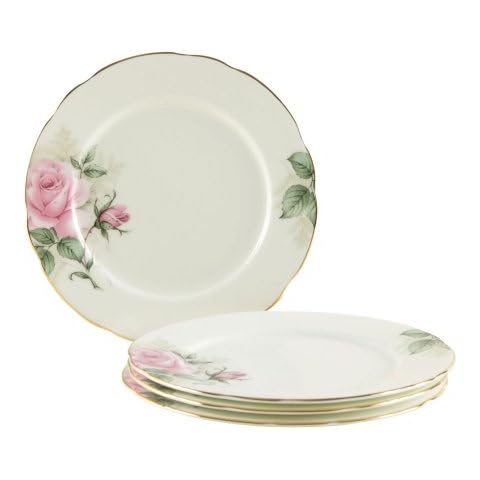 BTaT- Dessert Plates 8 inch Set of 6 Porcelain Bone China Appetizer Plates Floral Plates Salad Plates Small Plates Small Plates Set Small