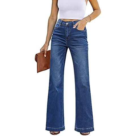 HDLTE Women Wide Leg Jeans Junior High Waist Baggy Jeans Loose