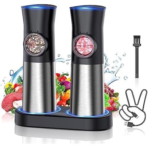 Kibaga Elegant Salt And Pepper Grinder Set - Premium Tall Stainless Steel  Shakers - Enjoy Your Favorite Spices, Fresh Ground Pepper