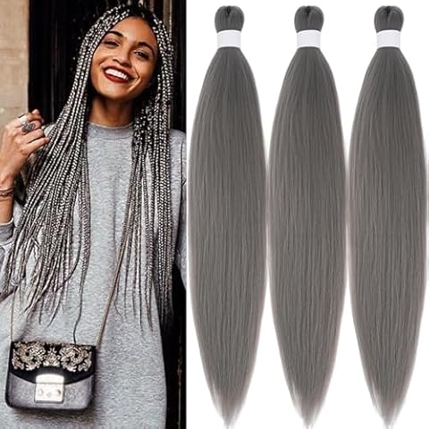 Gray Knotless Braids