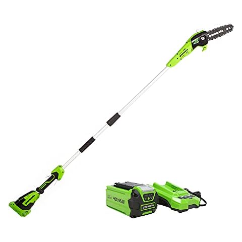 Ukoke Powerful 40V 8-Inch Cordless Pole Saw with 2.0Ah Battery and Charger Included - Make Tree Trimming A Breeze!