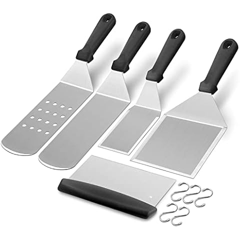 Homi Styles Metal Spatula with Beveled Edges, Stainless Steel cooking  Spoon, Heavy Duty Turner for Skillets, Griddles & Grills