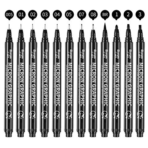PANDAFLY Black Micro-Pen Fineliner Ink Pens - Precision Multiliner Pens Micro Fine Point Drawing Pens for Sketching, Anime, Manga, Artist Illustration
