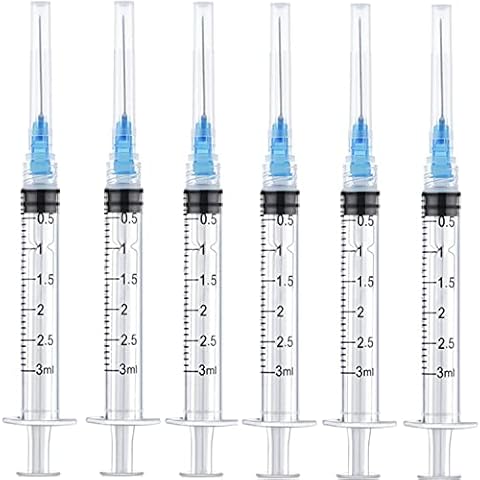 20 Pack Plastic Syringe Luer Lock with Needle - 10ml, 5ml, 3ml, 1ml  Syringes and 18Ga, 22Ga, 23Ga, 25Ga Needle, Individually Sealed Package