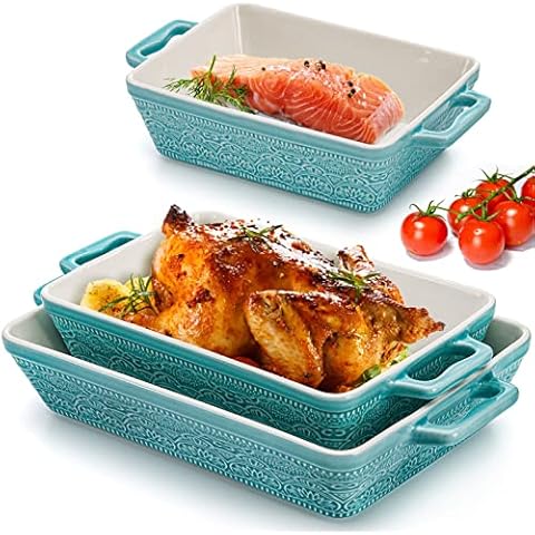 Roeveca 6 Quart Large Rectangular Baking Dish, 16x11 Inches Ceramic Baking Pan Casserole Dish for Cooking,Kitchen and Daily Use, Safe for Oven