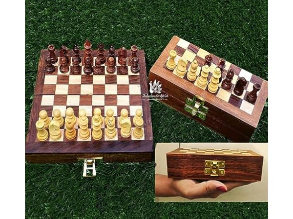 Arolly Handcrafted Solitaire Board Game Set with 36 Natural Marbles -  Mahogany Wooden Finish Authentic Handmade Solitaire Boards