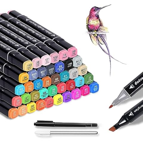 Alcohol markers set 80 colors,Dual Tip alcohol markers Permanent Art  Markers for Kids, Drawing Art Markers for Adults, Sketch Markers for  Drawing