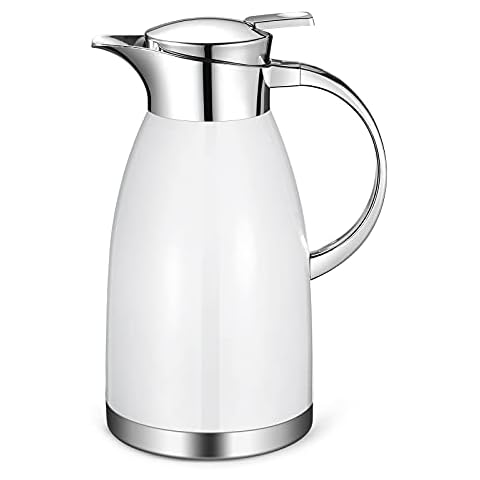 ChefGiant Thermal Coffee Carafe 24 Ounce/0.75 Liter Premium Small Design  for Easy Handle & Travel Milk Server Stainless Steel Insulated Hot & Cold 