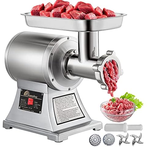 LHS Manual Meat Grinder, Heavy Duty Meat Mincer Sausage Stuffer, 3-in-1  Hand Grinder with Stainless Steel Blades for Meat, Sausage, Cookies, Easy  to