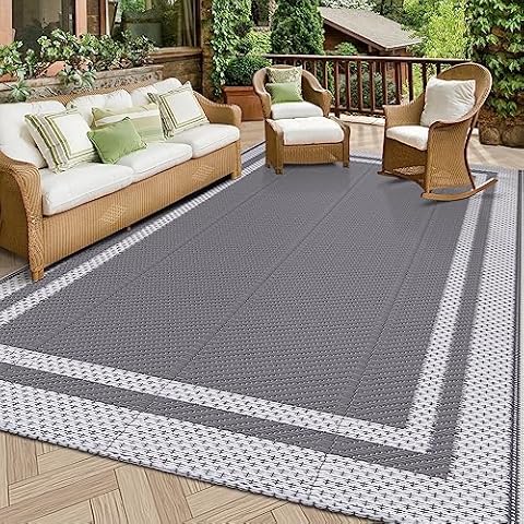  HEBE Outdoor Rug 4'x6'Waterproof Patio Mat Clearance