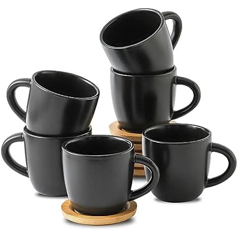 Hasense hasense espresso cups set of 4, 4 ounce ceramic cappuccino