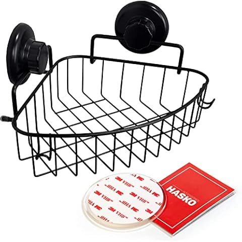 BUDGET & GOOD Corner Shower Caddy Suction Cup, Reusable Plastic Shower  Caddy Holds up to 22LB